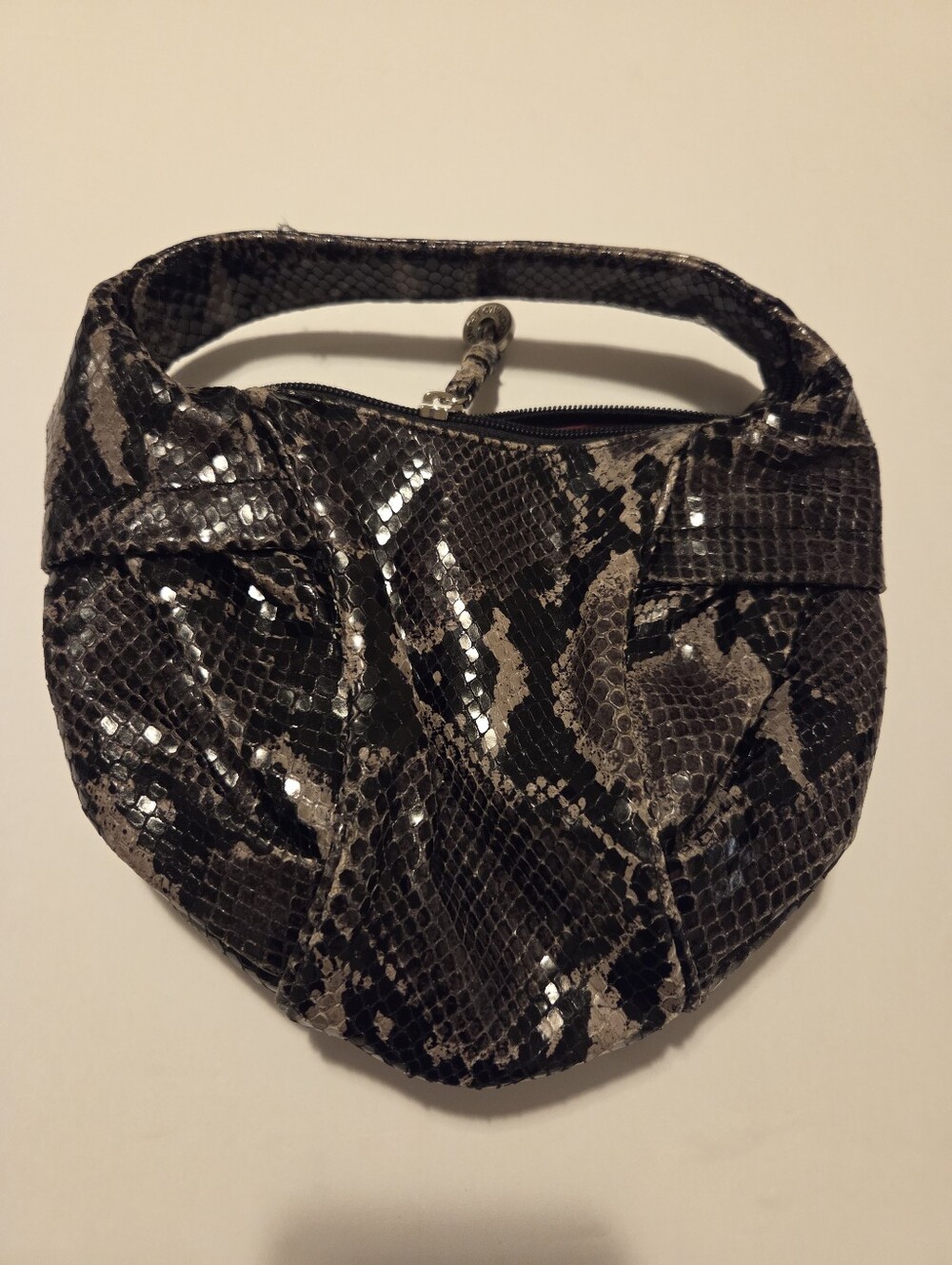 Donald J.Pliner Black and gray Snake Bag